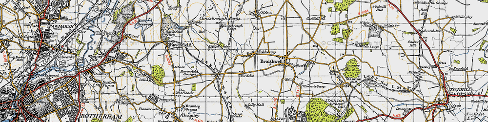 Old map of Micklebring in 1947