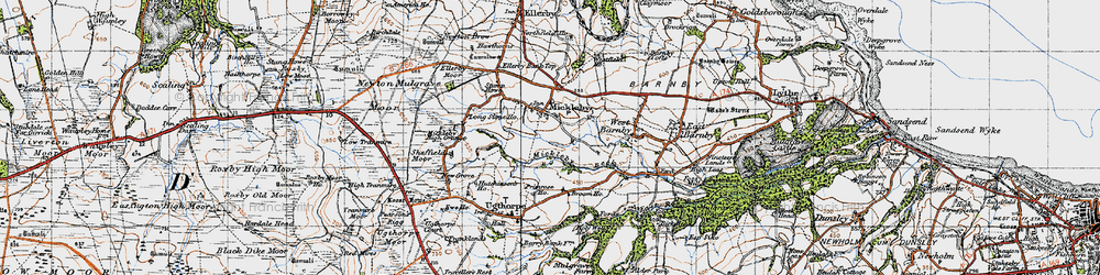 Old map of Mickleby in 1947