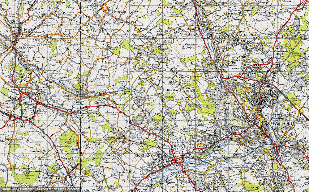 Old Map of Historic Map covering Beechengrove Wood in 1946