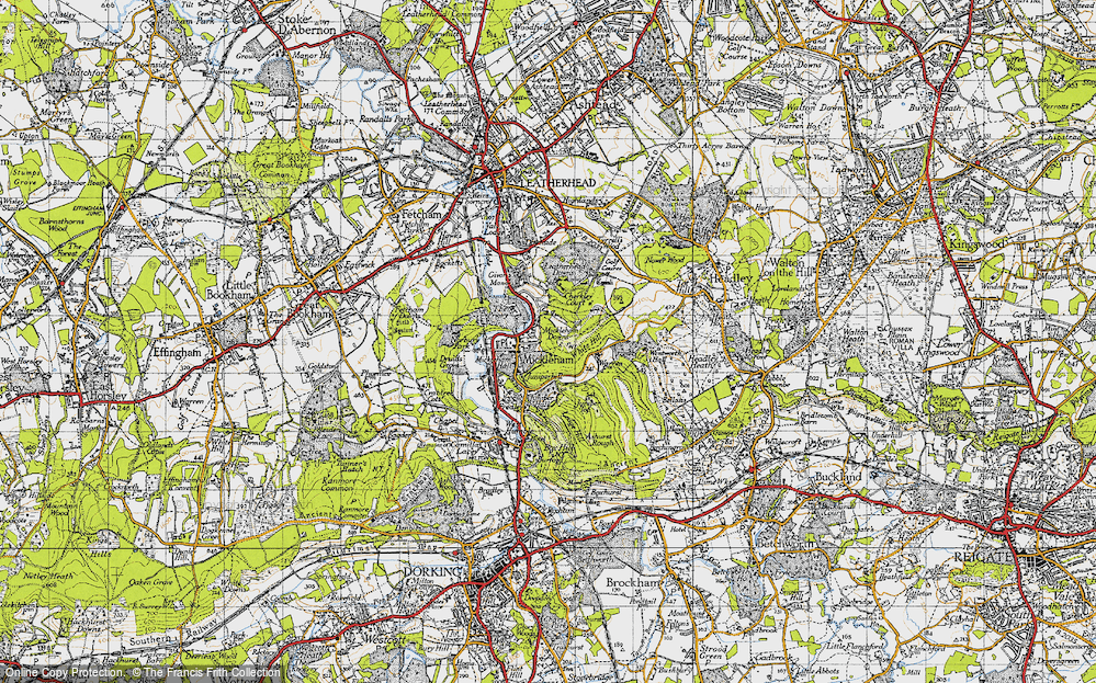 Old Map of Mickleham, 1940 in 1940