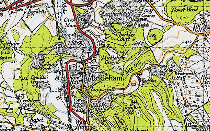Old map of Mickleham in 1940