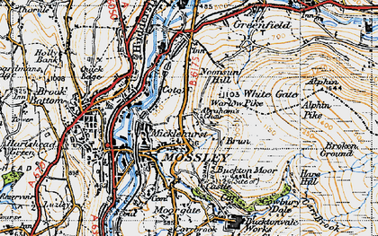 Old map of Abraham's Chair in 1947