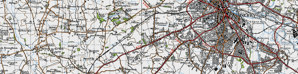 Old map of Mickleover in 1946