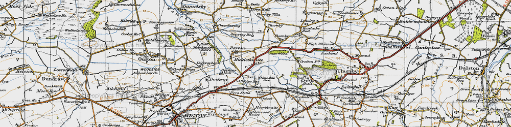 Old map of Whinnow Beck in 1947