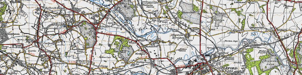 Old map of Mickletown in 1947