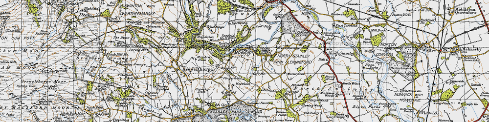 Old map of Mickley in 1947