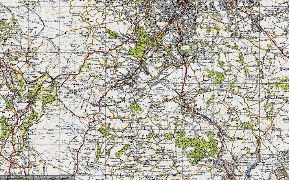 Old Map of Historic Map covering Sheffield Country Walk in 1947