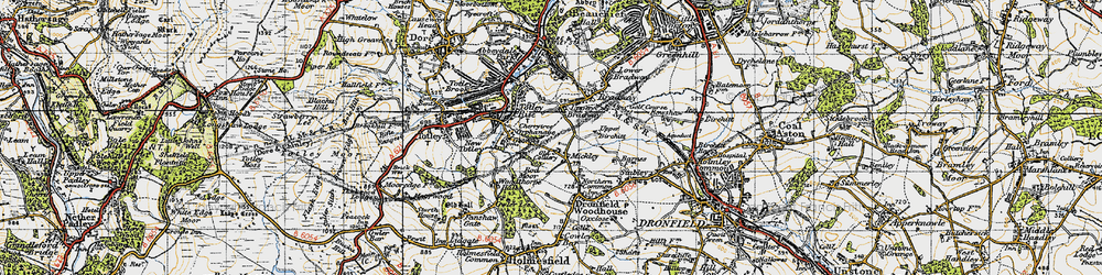 Old map of Mickley in 1947