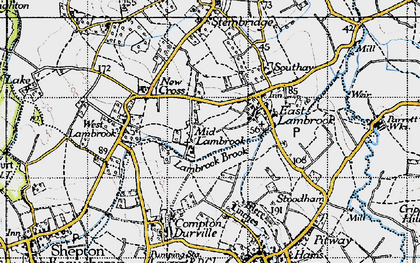 Old map of Mid Lambrook in 1945