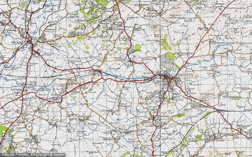 Old Map of Mid Wilts Way, 1940 in 1940