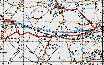 Old map of Mid Wilts Way in 1940