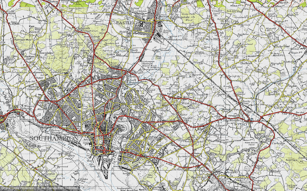 Old Map of Midanbury, 1945 in 1945