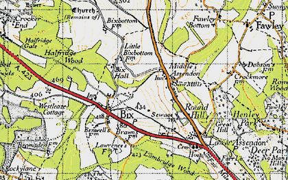 Old map of Middle Assendon in 1947