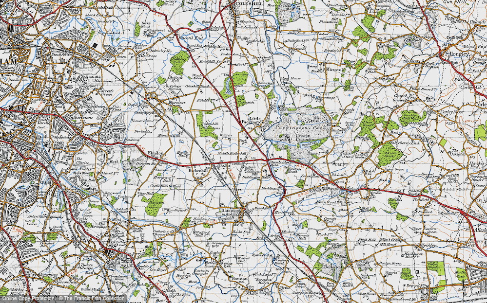 Old Map of Middle Bickenhill, 1947 in 1947