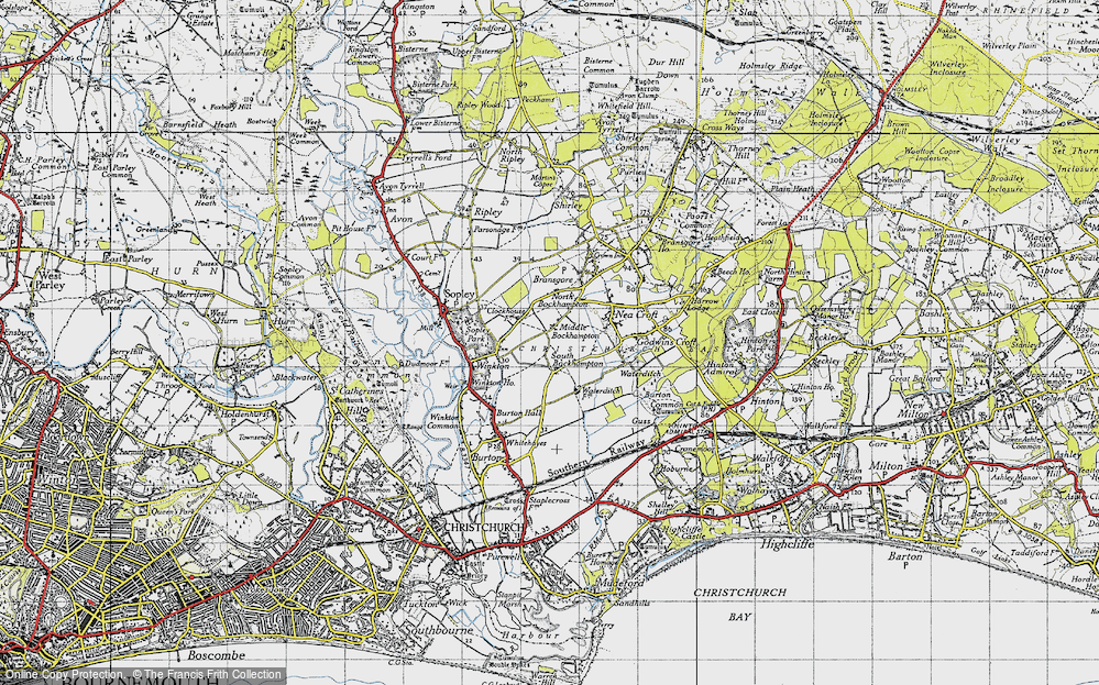 Old Map of Middle Bockhampton, 1940 in 1940