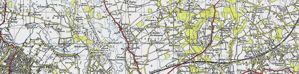Old map of Middle Bockhampton in 1940