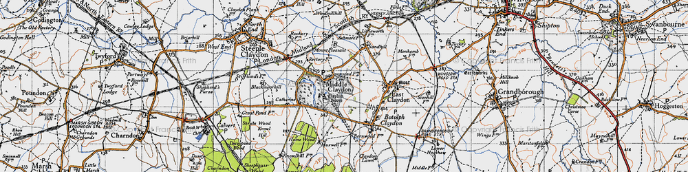 Old map of Middle Claydon in 1946