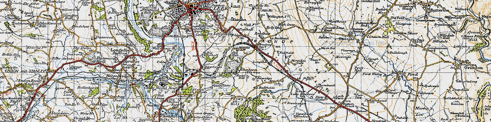 Old map of Apesford in 1947
