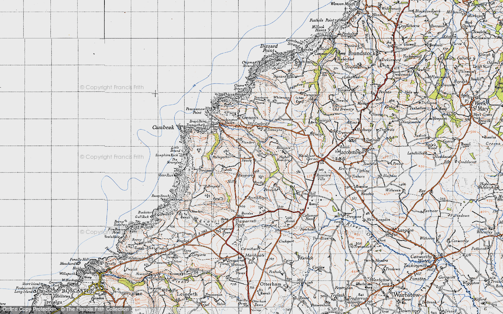 Old Map of Middle Crackington, 1946 in 1946