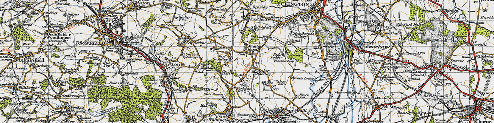 Old map of Middle Handley in 1947