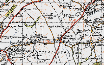 Old map of Middle Herrington in 1947