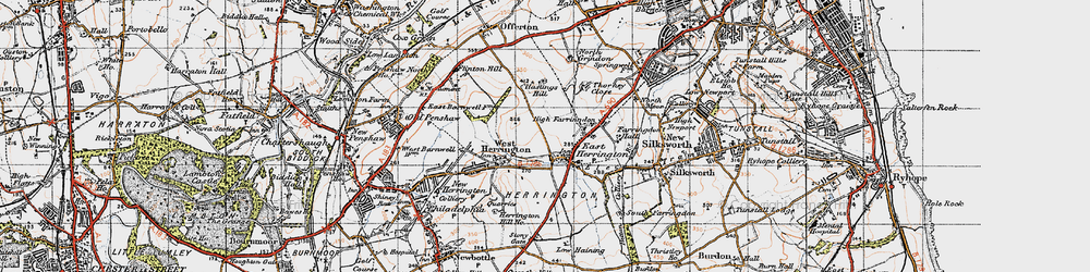Old map of Middle Herrington in 1947