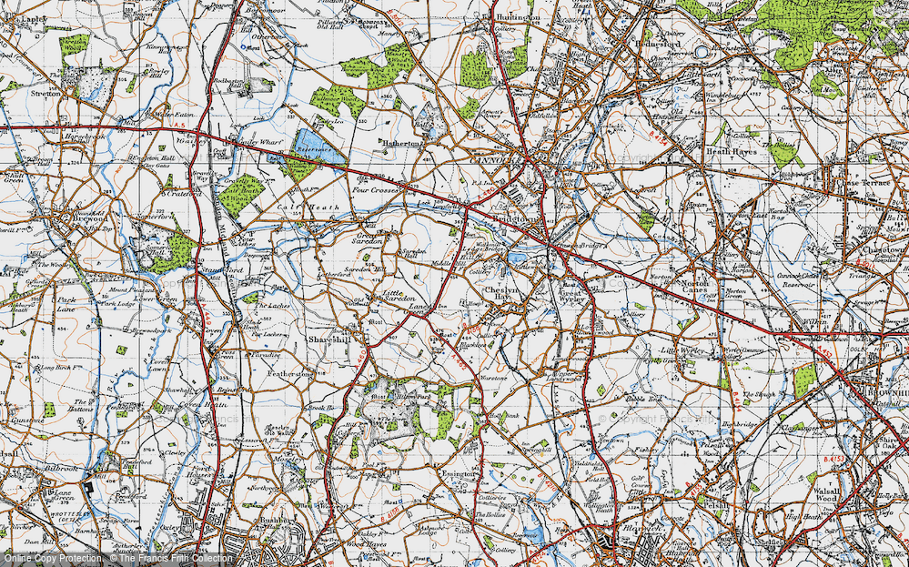 Old Map of Middle Hill, 1946 in 1946