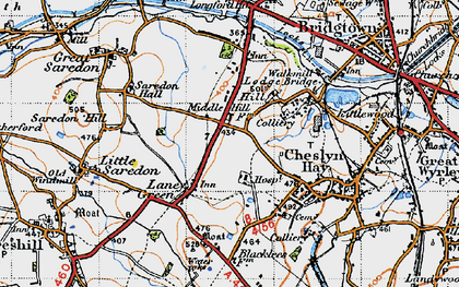Old map of Middle Hill in 1946