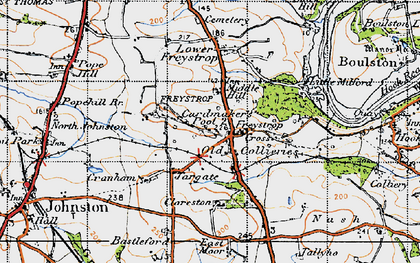 Old map of Middle Hill in 1946