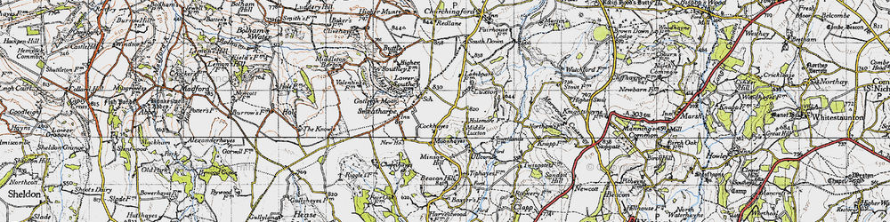 Old map of Middle Luxton in 1946