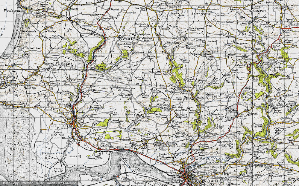 Old Map of Middle Marwood, 1946 in 1946