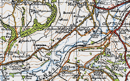 Old map of Middle Mayfield in 1946