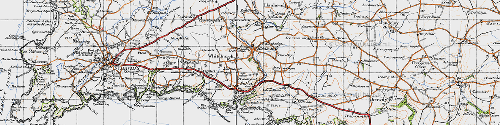 Old map of Middle Mill in 1946