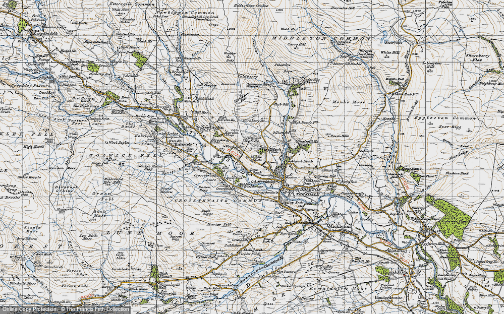 Old Map of Middle Side, 1947 in 1947