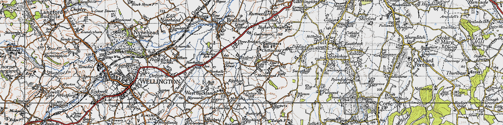 Old map of Middle Stoford in 1946