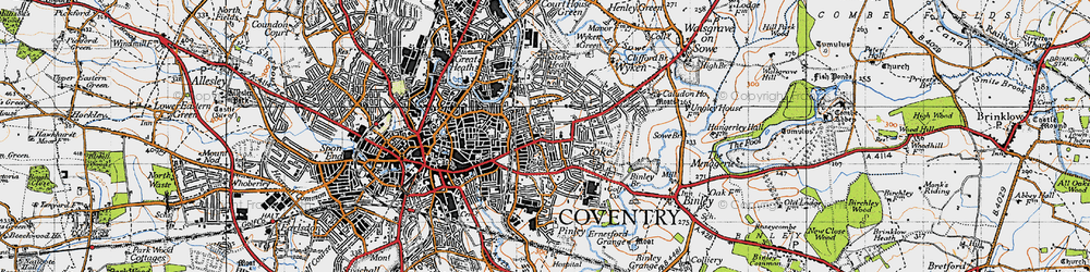 Old map of Middle Stoke in 1946