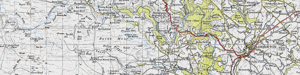 Old map of Middle Stoke in 1946