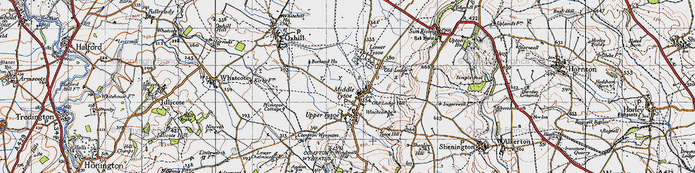 Old map of Middle Tysoe in 1946