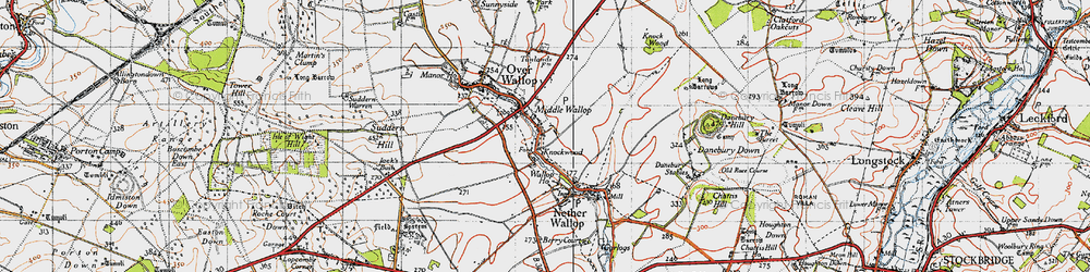 Old map of Middle Wallop in 1940