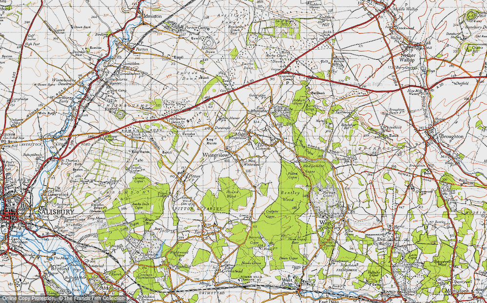 Old Map of Middle Winterslow, 1940 in 1940