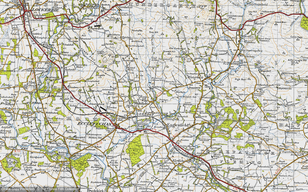 Old Map of Historic Map covering Woodlands in 1947