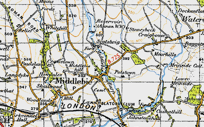 Old map of Axletreewell in 1947