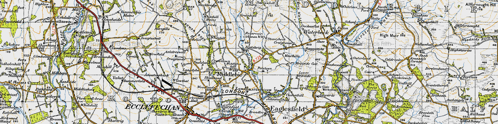 Old map of Axletreewell in 1947