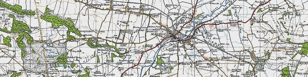 Old map of Musley Bank in 1947
