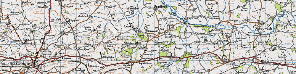 Old map of Bramble Wood in 1946