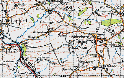 Old map of Middlecott in 1946