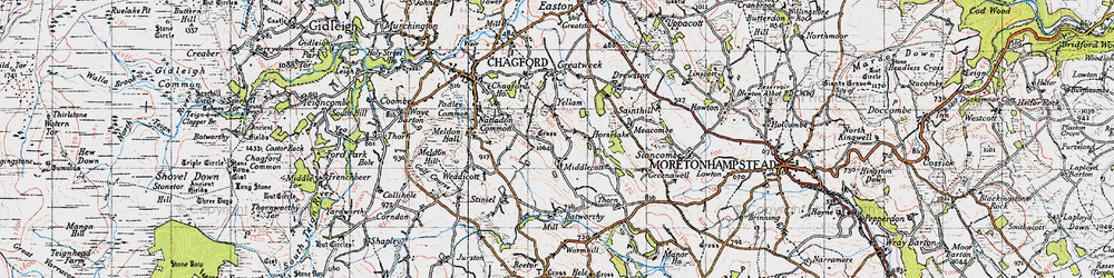 Old map of Middlecott in 1946