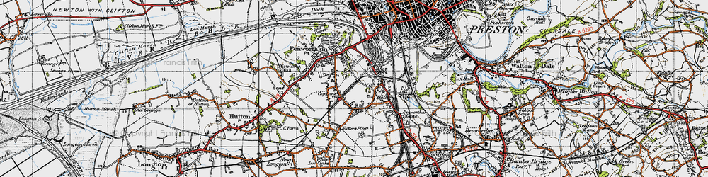 Old map of Middleforth Green in 1947
