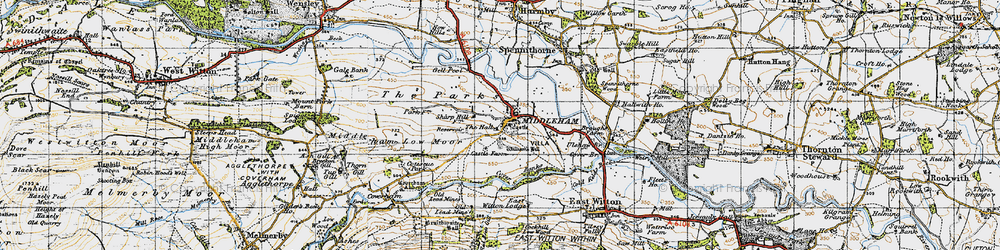 Old map of Middleham in 1947