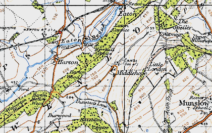 Old map of Middlehope in 1947